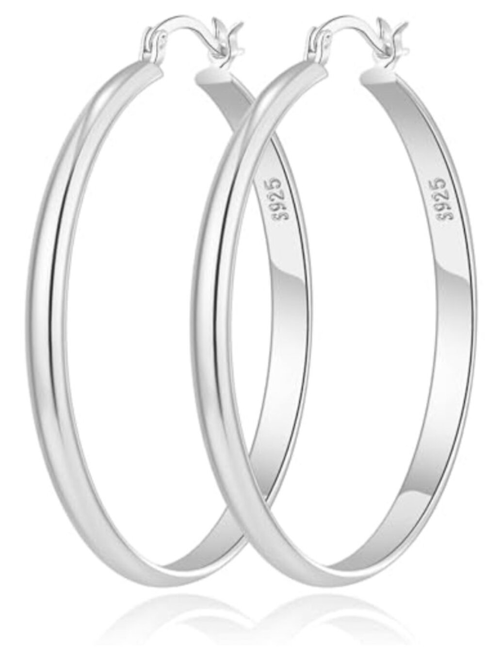 3mm Wide Hoop Earrings for Women 925 Sterling Silver Post Hypoallergenic